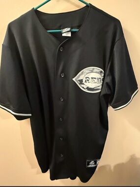 Cincinnati Reds Black Button-Up Joey Votto Baseball Jersey size L